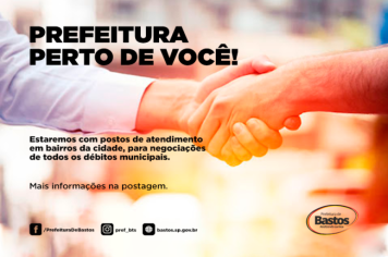 Neste sábado, dia 11 acontecerá a campanha 'Prefeitura perto de você!