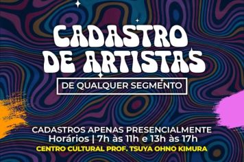Secretaria de Cultura realiza o cadastro de artistas de todos os seguimentos 