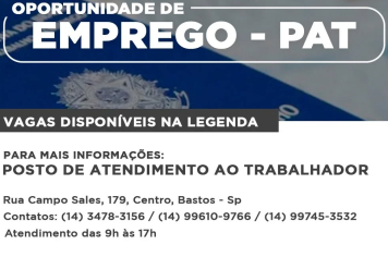 Novas oportunidades!