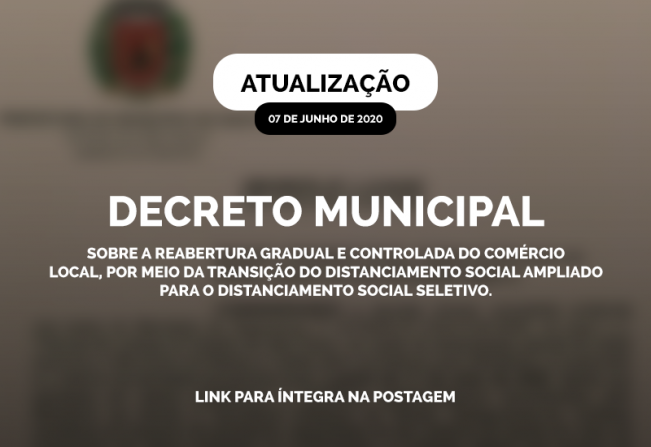 Atualização das medidas de reabertura controlada do comércio local.