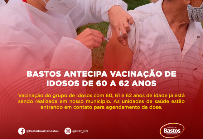 Vacinação é antecipada em Bastos